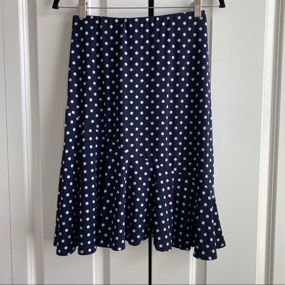 Chaps Polka Dot Flare Skirt